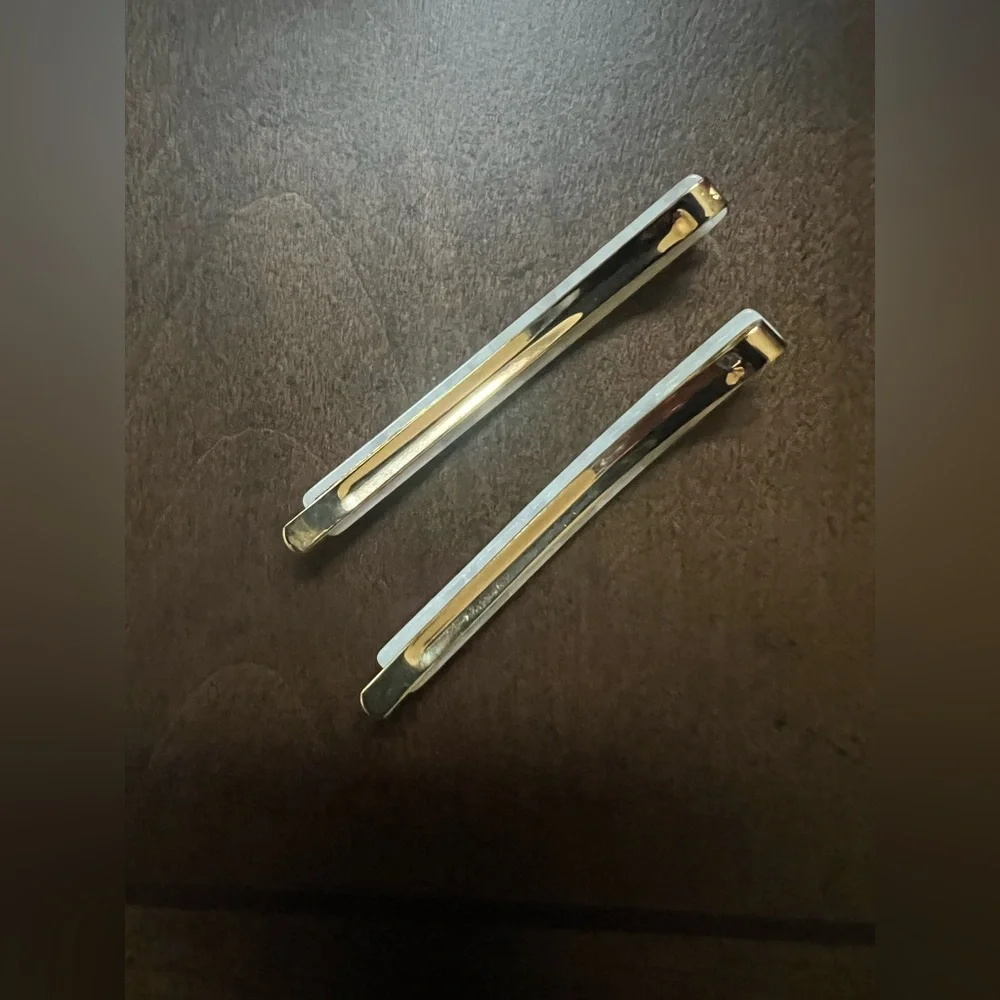 France Luxe Bobby Pin Pair on Gold Wire Set of 2 in Alba Ivory Gold